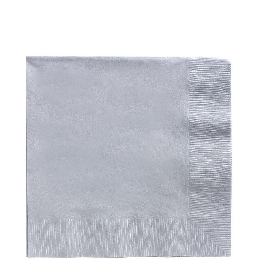 Silver Paper Lunch Napkins, 6.5in, 40ct